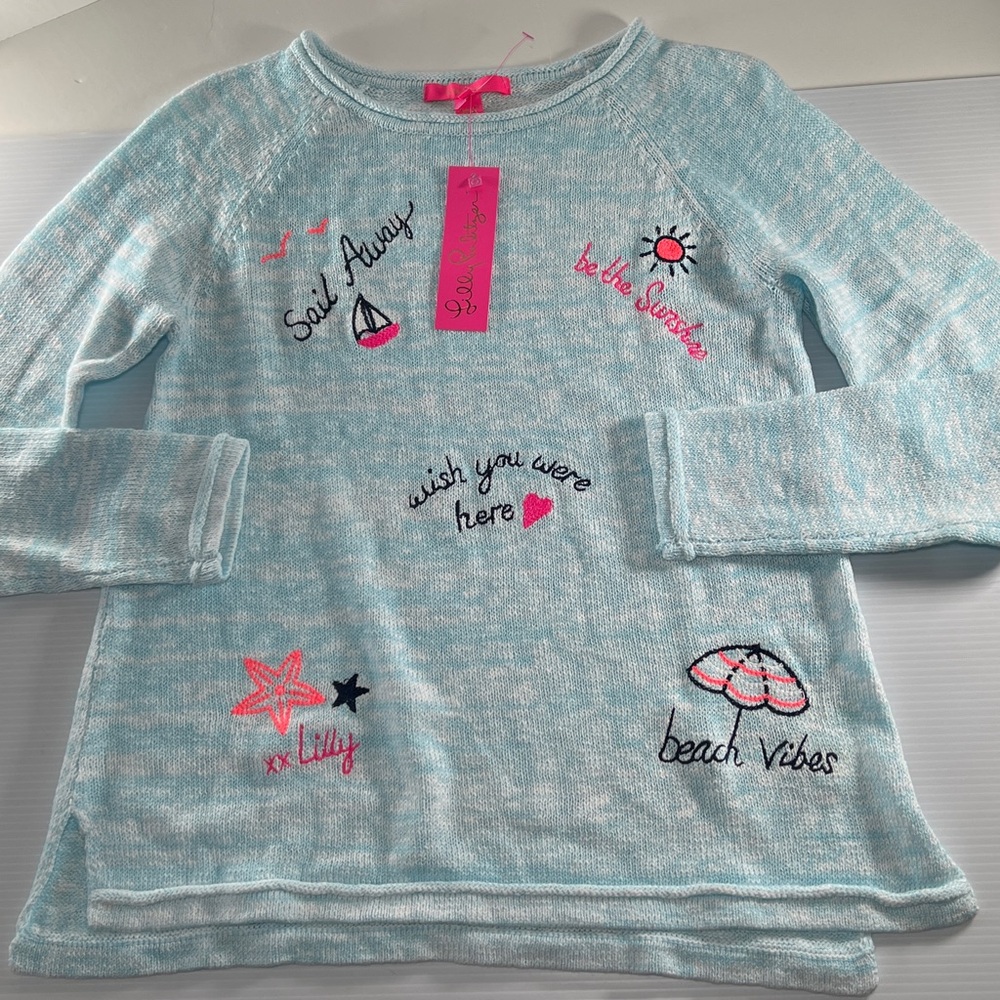 Lilly Pulitzer Danette Embroidered Beach Sweater Size Medium/NWT - Picture 5 of 13